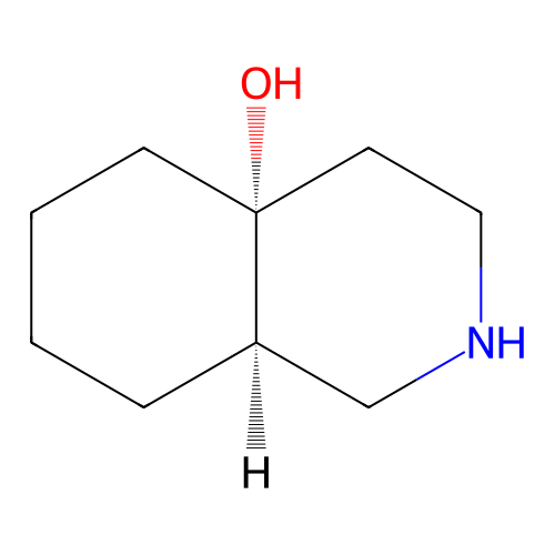 (4aR,8aR)-2,3,4,5,6,7,8,8a-octahydro-1H-isoquinolin-4a-ol structure