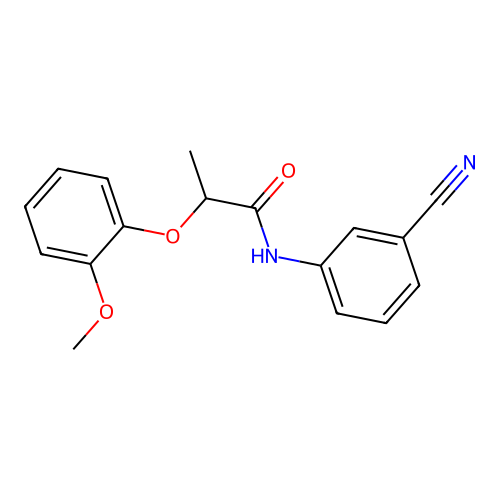 N-(3-cyanophenyl)-2-(2-methoxyphenoxy)propanamide structure