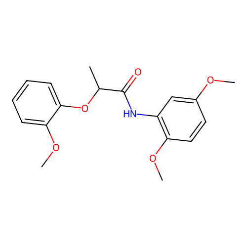 N-(2,5-dimethoxyphenyl)-2-(2-methoxyphenoxy)propanamide structure