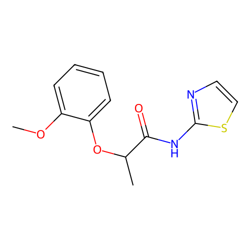 2-(2-methoxyphenoxy)-N-(1,3-thiazol-2-yl)propanamide structure