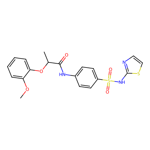 2-(2-Methoxy-phenoxy)-N-[4-(thiazol-2-ylsulfamoyl)-phenyl]-propionamide structure