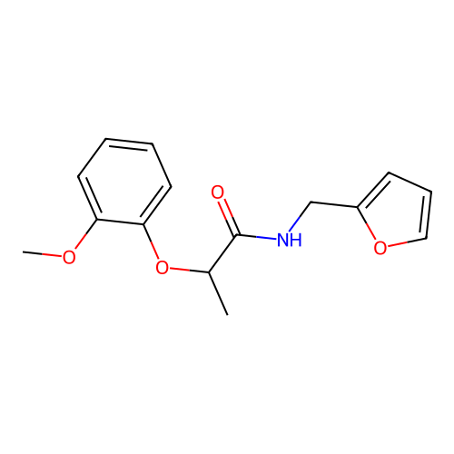 N-(2-furylmethyl)-2-(2-methoxyphenoxy)propanamide structure