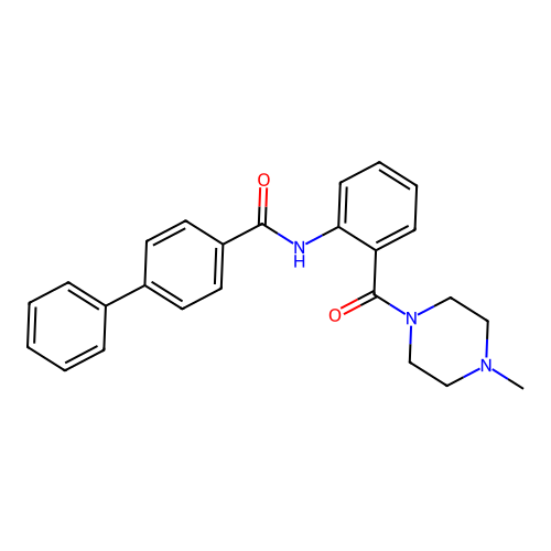 N-[2-(4-methylpiperazine-1-carbonyl)phenyl]-4-phenylbenzamide structure