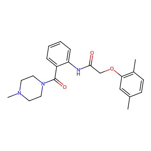 2-(2,5-dimethylphenoxy)-N-[2-(4-methylpiperazine-1-carbonyl)phenyl]acetamide structure