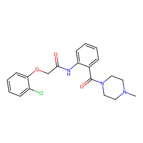 2-(2-chlorophenoxy)-N-[2-(4-methylpiperazine-1-carbonyl)phenyl]acetamide structure