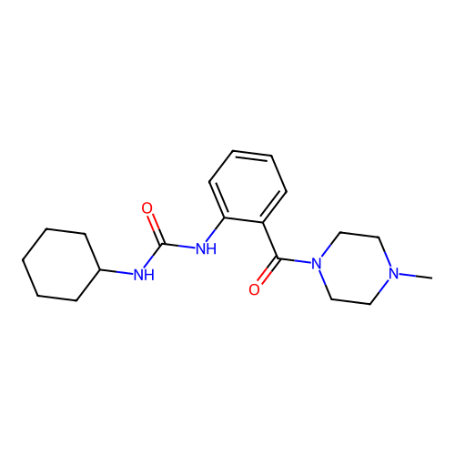 1-Cyclohexyl-3-[2-(4-methylpiperazine-1-carbonyl)phenyl]urea structure