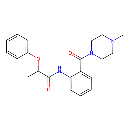 N-[2-(4-methylpiperazine-1-carbonyl)phenyl]-2-phenoxypropanamide structure