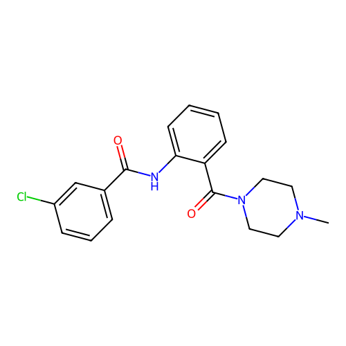 3-chloro-N-[2-(4-methylpiperazine-1-carbonyl)phenyl]benzamide structure
