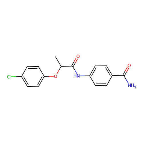 4-[2-(4-Chlorophenoxy)propanoylamino]benzamide structure