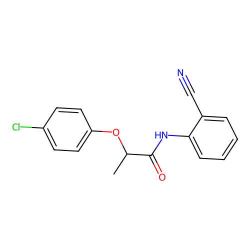 2-(4-chlorophenoxy)-N-(2-cyanophenyl)propanamide structure