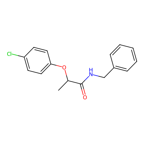 N-benzyl-2-(4-chlorophenoxy)propanamide structure
