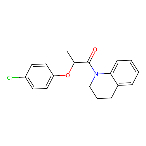 2-(4-chlorophenoxy)-1-(3,4-dihydro-2H-quinolin-1-yl)propan-1-one structure