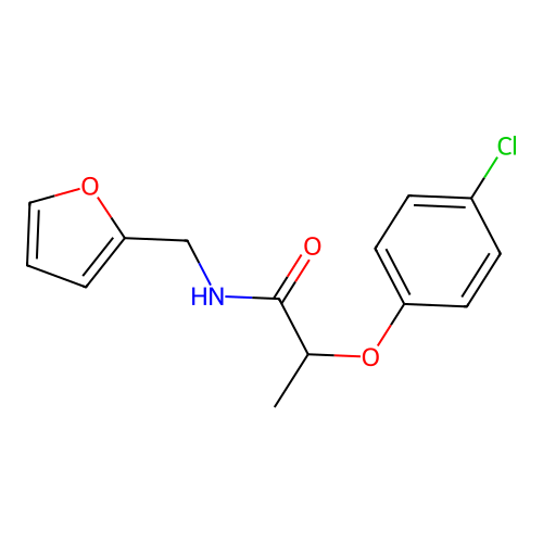 2-(4-chlorophenoxy)-N-(furan-2-ylmethyl)propanamide structure
