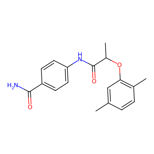 4-[2-(2,5-Dimethylphenoxy)propanoylamino]benzamide structure