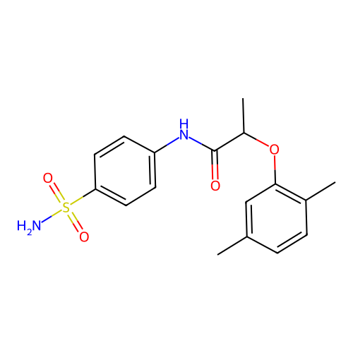 2-(2,5-dimethylphenoxy)-N-(4-sulfamoylphenyl)propanamide structure