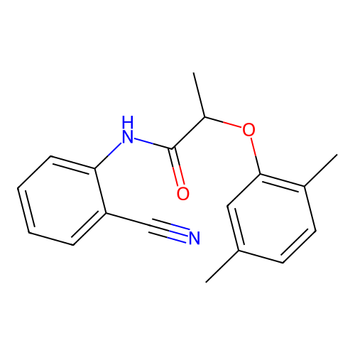 N-(2-cyanophenyl)-2-(2,5-dimethylphenoxy)propanamide structure