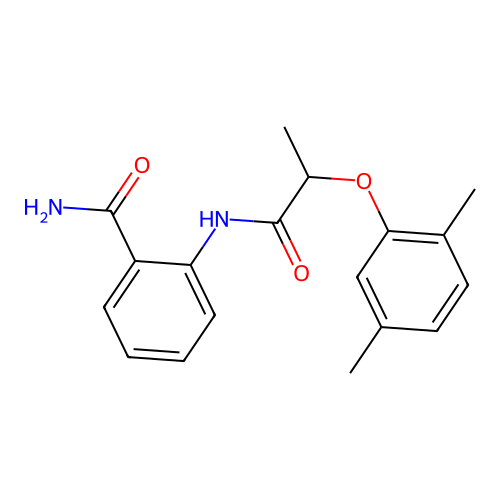 2-[2-(2,5-Dimethylphenoxy)propanoylamino]benzamide structure