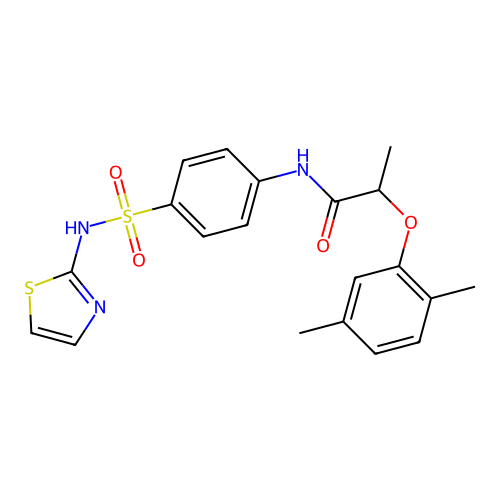 2-(2,5-Dimethyl-phenoxy)-N-[4-(thiazol-2-ylsulfamoyl)-phenyl]-propionamide structure