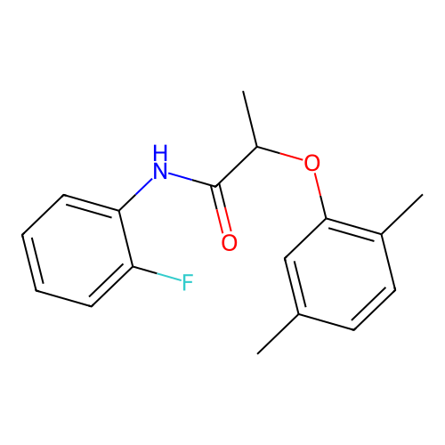 2-(2,5-dimethylphenoxy)-N-(2-fluorophenyl)propanamide structure