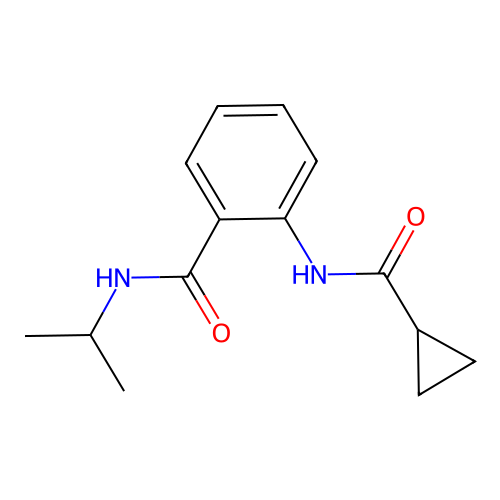 2-(cyclopropanecarbonylamino)-N-propan-2-ylbenzamide structure
