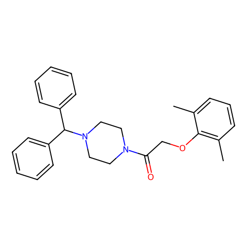 1-(4-Benzhydrylpiperazin-1-yl)-2-(2,6-dimethylphenoxy)ethanone structure