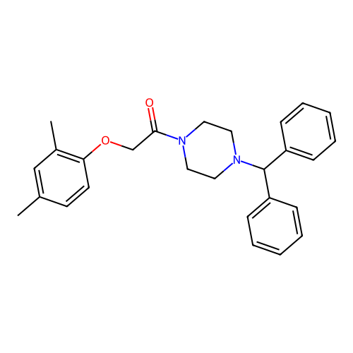 1-(4-Benzhydrylpiperazin-1-yl)-2-(2,4-dimethylphenoxy)ethanone structure