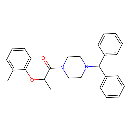 1-(4-Benzhydrylpiperazin-1-yl)-2-(2-methylphenoxy)propan-1-one structure
