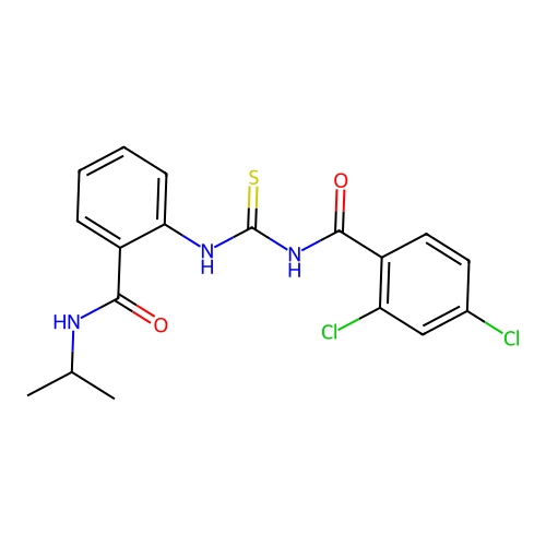 2-({[(2,4-dichlorobenzoyl)amino]carbothioyl}amino)-N-isopropylbenzamide structure