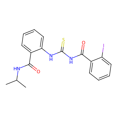 2-[(2-iodobenzoyl)carbamothioylamino]-N-propan-2-ylbenzamide structure