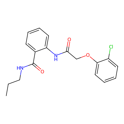 2-{[(2-chlorophenoxy)acetyl]amino}-N-propylbenzamide structure