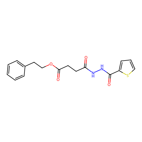 2-Phenylethyl 4-oxo-4-[2-(thiophen-2-ylcarbonyl)hydrazinyl]butanoate structure