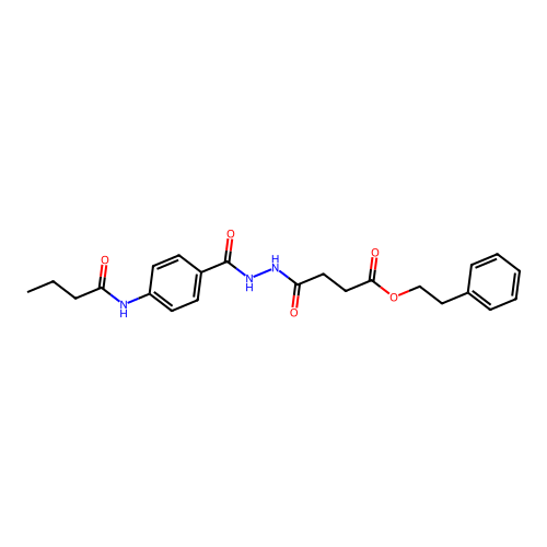 2-Phenylethyl 4-(2-{[4-(butanoylamino)phenyl]carbonyl}hydrazinyl)-4-oxobutanoate structure