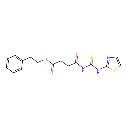 2-Phenylethyl 4-oxo-4-[(1,3-thiazol-2-ylcarbamothioyl)amino]butanoate structure