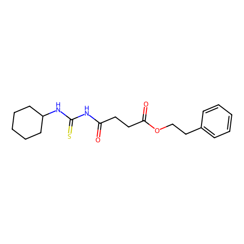 2-Phenylethyl 4-[(cyclohexylcarbamothioyl)amino]-4-oxobutanoate structure