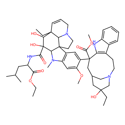 Ethyl N-(O-4-deacetyl-vinblasin-23-oyl)-L-leucinate structure