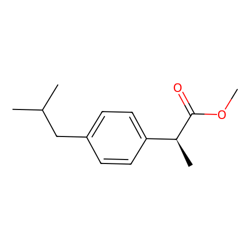 Methyl (alphaS)-alpha-methyl-4-(2-methylpropyl)benzeneacetate structure