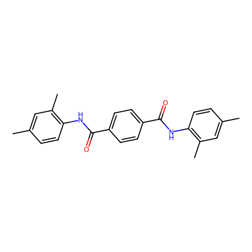 1-N,4-N-bis(2,4-dimethylphenyl)benzene-1,4-dicarboxamide structure
