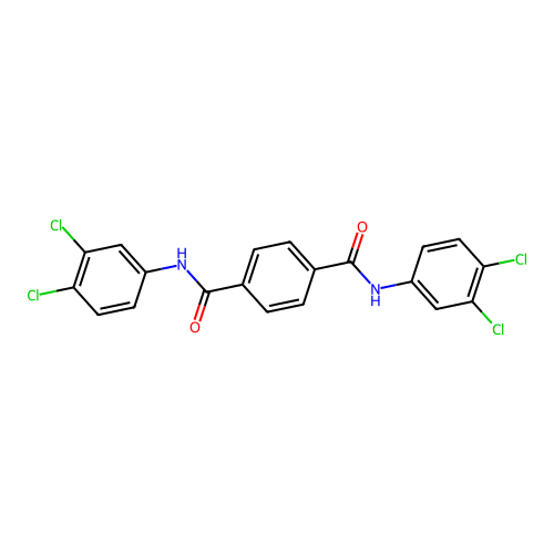 1-N,4-N-bis(3,4-dichlorophenyl)benzene-1,4-dicarboxamide structure