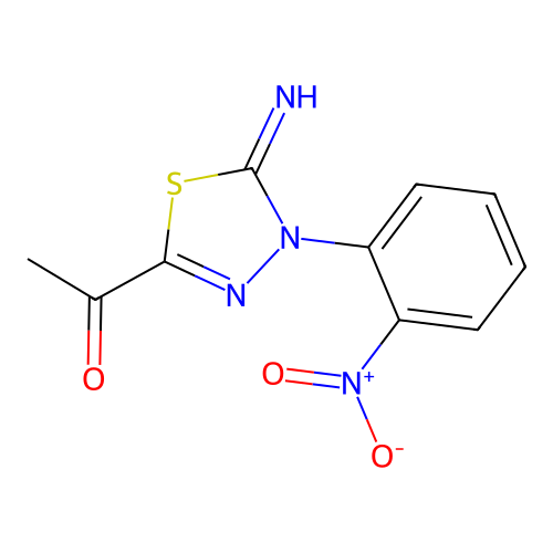 5-Acetyl-2-imino-3-(2-nitrophenyl)-1,3,4-thiadiazoline structure