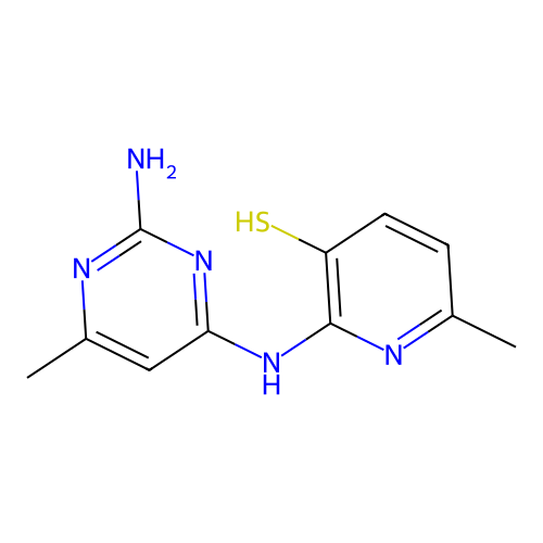 3-Pyridinethiol, 2-((2-amino-4-methyl-6-pyrimidinyl)amino)-6-methyl- structure