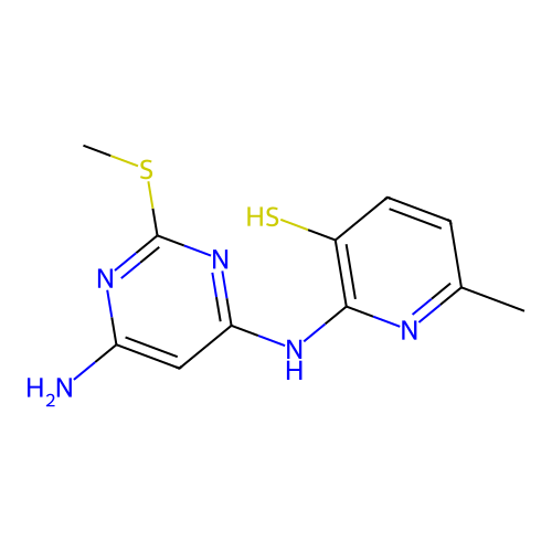 3-Pyridinethiol, 2-((4-amino-2-(methylthio)-6-pyrimidinyl)amino)-6-methyl- structure
