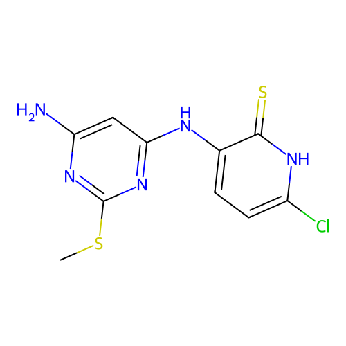 2(1H)-Pyridinethione, 3-((6-amino-2-(methylthio)-4-pyrimidinyl)amino)-6-chloro- structure
