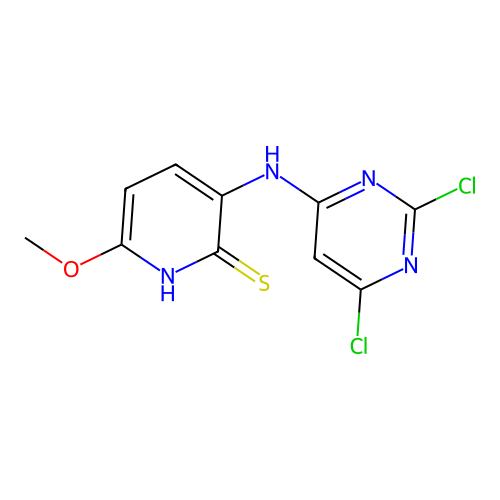 2(1H)-Pyridinethione, 3-((2,6-dichloro-4-pyrimidinyl)amino)-6-methoxy- structure