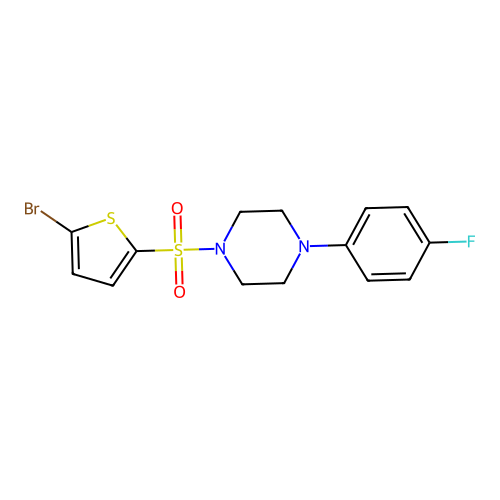 1-[(5-Bromo-2-thienyl)sulfonyl]-4-(4-fluorophenyl)piperazine structure