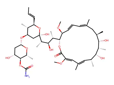 [(2R,3S,4R,6R)-6-[(2R,4R,5S,6R)-2-[(2S,3R,4S)-4-[(2R,3S,9R,10S,11S,12R,13R)-10,12-dihydroxy-3,17-dimethoxy-7,9,11,13,15-pentamethyl-18-oxo-1-oxacyclooctadeca-4,6,14,16-tetraen-2-yl]-3-hydroxypentan-2-yl]-2-hydroxy-5-methyl-6-prop-1-enyloxan-4-yl]oxy-4-hydroxy-2-methyloxan-3-yl] carbamate structure