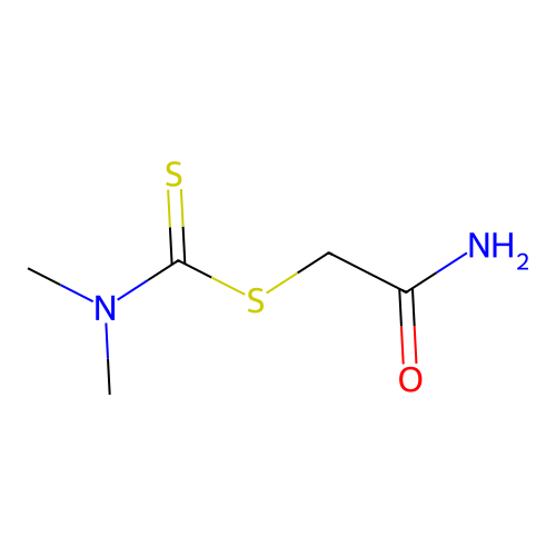 (2-amino-2-oxoethyl) N,N-dimethylcarbamodithioate structure