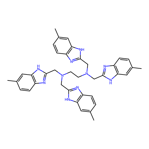 N,N,N',N'-tetrakis[(6-methyl-1H-benzimidazol-2-yl)methyl]ethane-1,2-diamine structure
