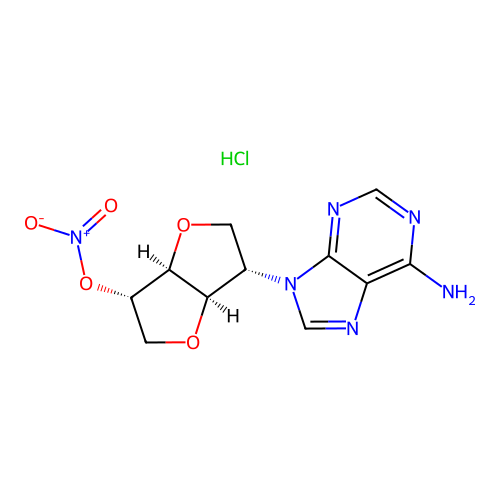 C11H12N6O5.ClH.1/2H2O structure