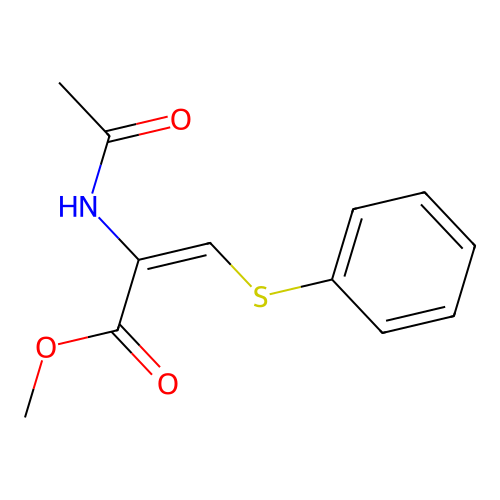 methyl (E)-2-acetamido-3-phenylsulfanylprop-2-enoate structure