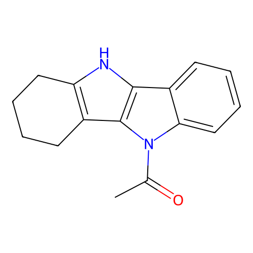 1-(6,7,8,9-tetrahydro-5H-indolo[3,2-b]indol-10-yl)ethanone structure